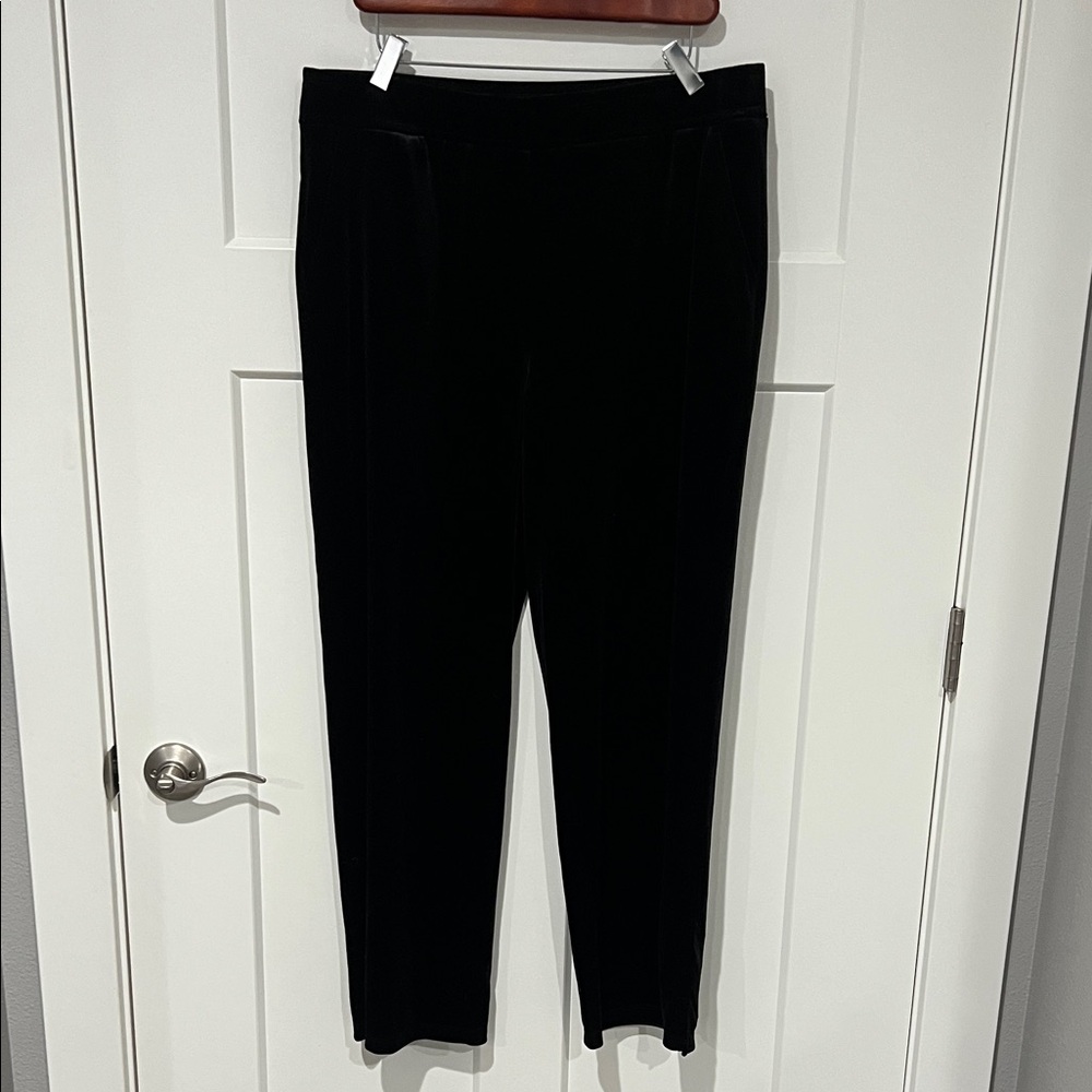Caffe Marrahesh Elegant Black Velvet Pants Sz L